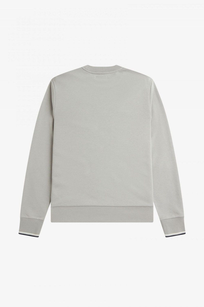 Fred Perry Crew Neck Men's Sweatshirts Grey | YDXNZ0146