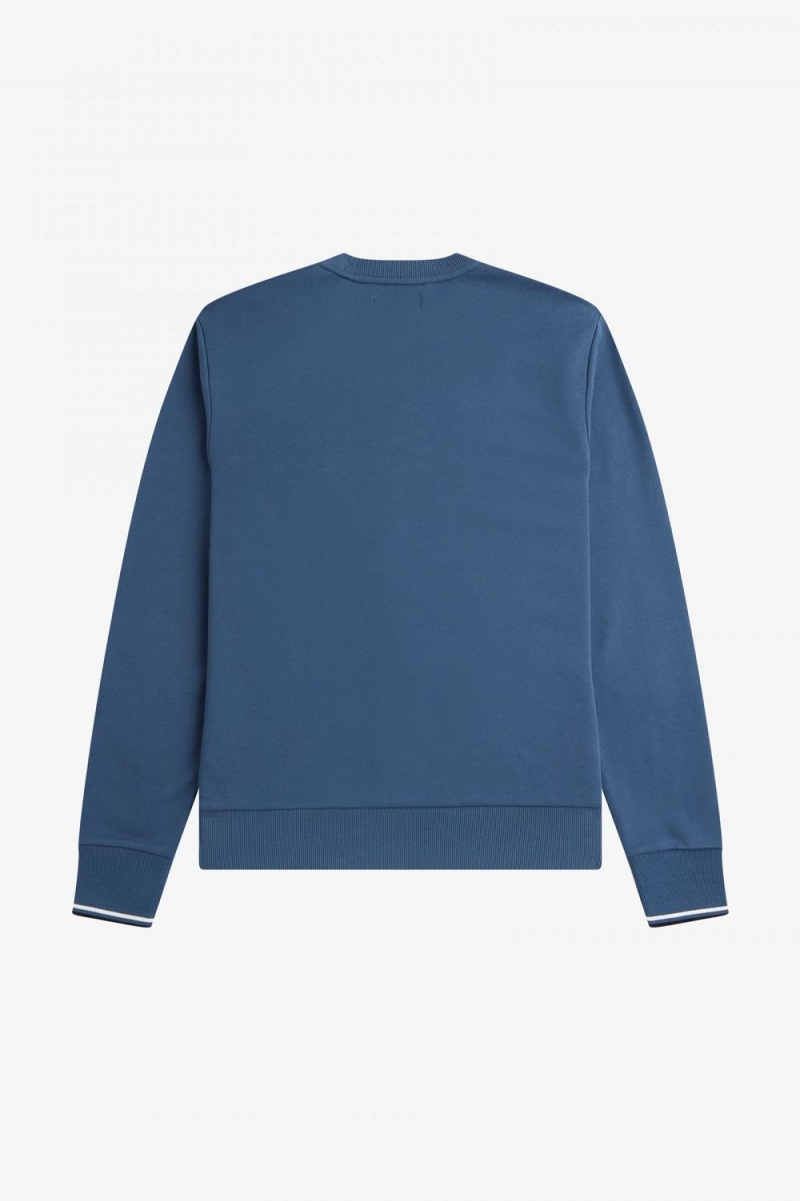 Fred Perry Crew Neck Men's Sweatshirts Midnight Blue | MOHYB3084