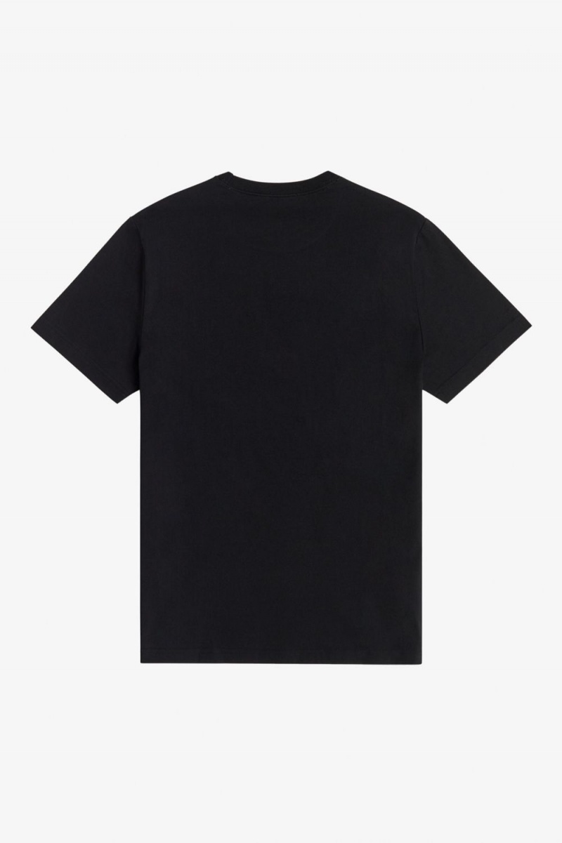 Fred Perry Crew Neck Men's T-Shirt Black | DOUTL2153