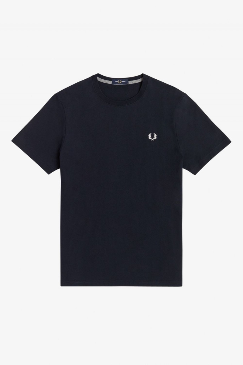 Fred Perry Crew Neck Men's T-Shirt Navy | VYAJG3164