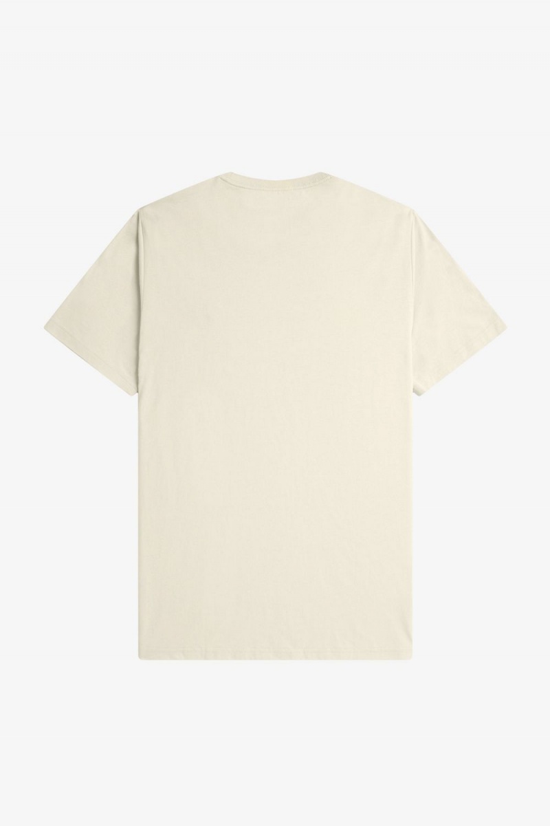 Fred Perry Crew Neck Men's T-Shirt Oatmeal Black | UPGDQ5470