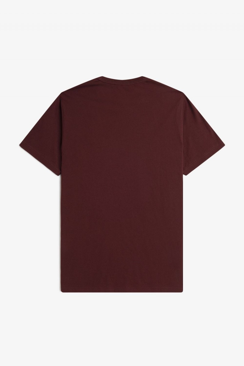 Fred Perry Crew Neck Men's T-Shirt Oxblood Beige | AQSTI1325