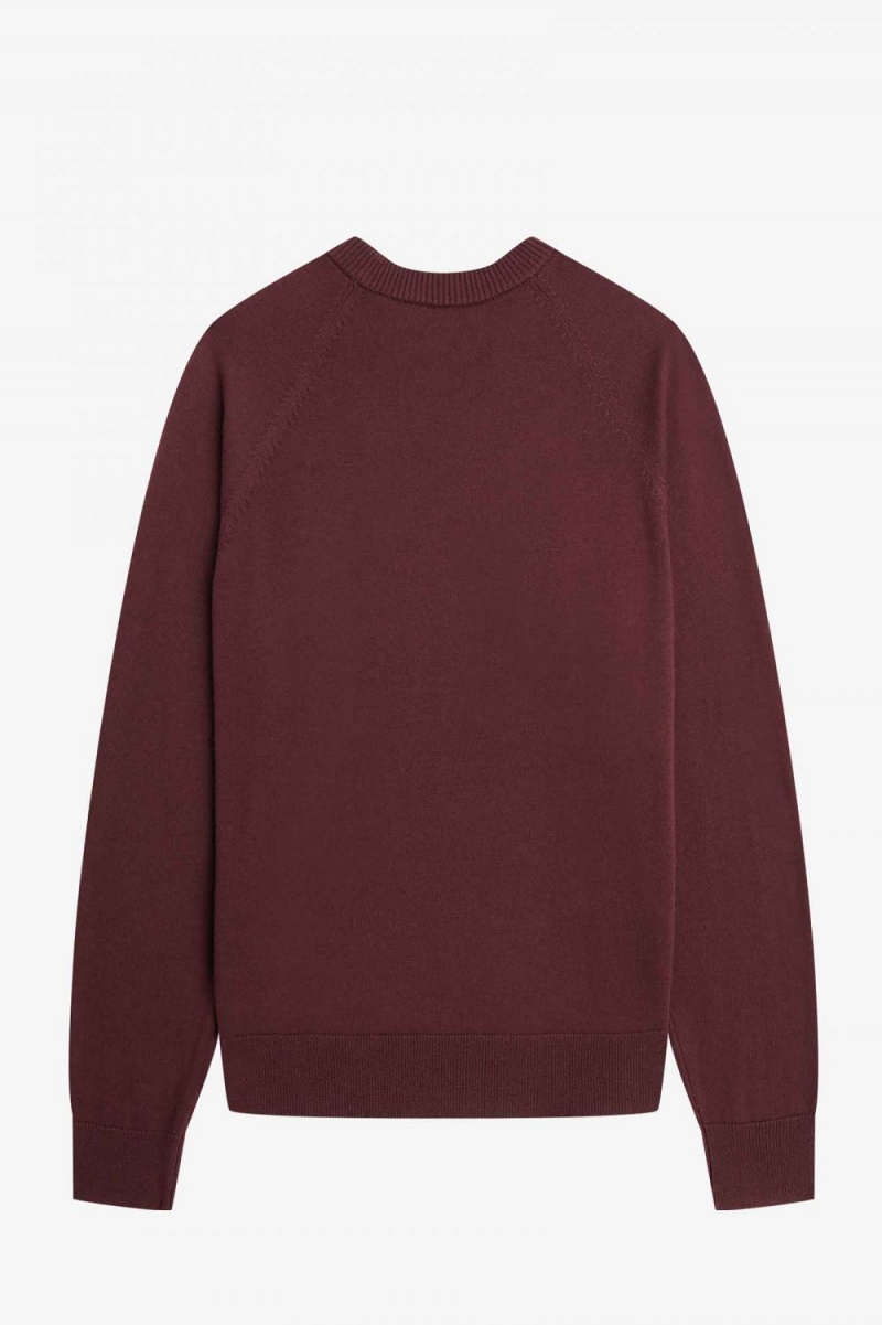 Fred Perry Crew Neck Women's Jumper Oxblood | HVJMA2038