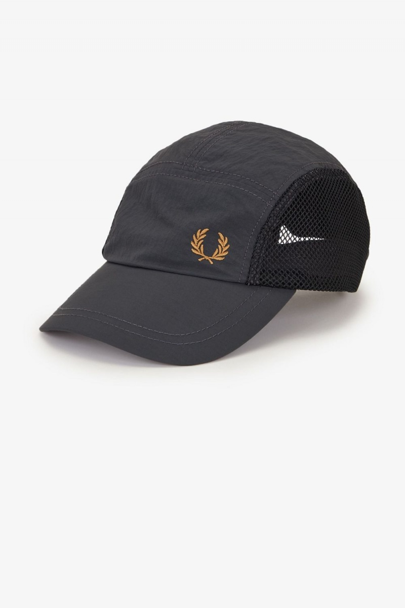 Fred Perry Crinkle Nylon Mesh Men's Caps Anchor Grey | IUSKZ4521