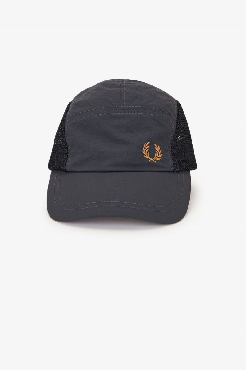 Fred Perry Crinkle Nylon Mesh Men's Caps Anchor Grey | IUSKZ4521