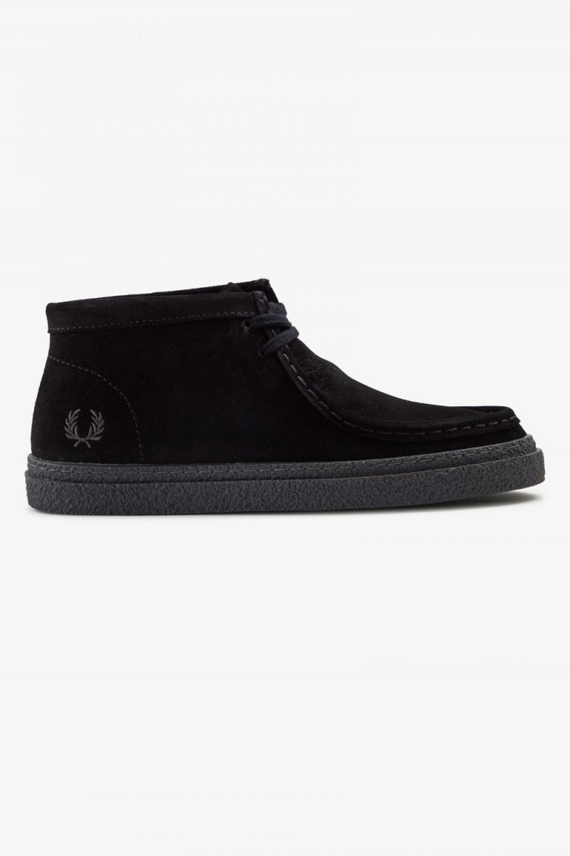 Fred Perry Dawson Mid Women\'s Loafers Black | OCPXE4713