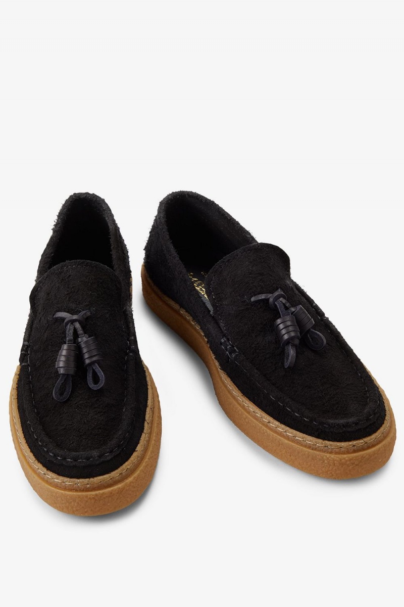 Fred Perry Dawson Tassel Men's Loafers Black | QTZAE4297