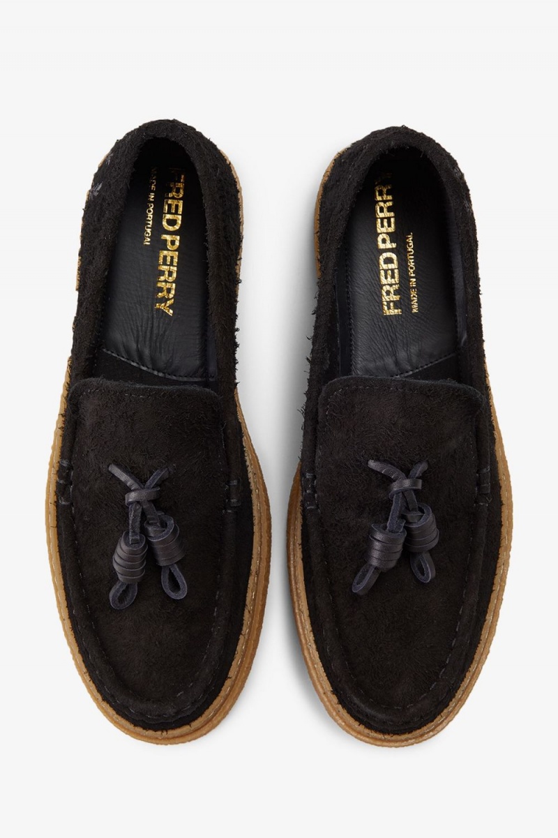 Fred Perry Dawson Tassel Men's Loafers Black | QTZAE4297