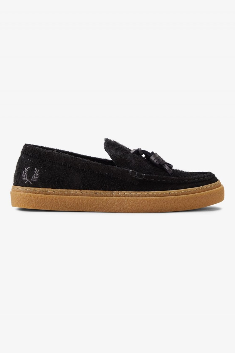 Fred Perry Dawson Tassel Men\'s Loafers Black | QTZAE4297