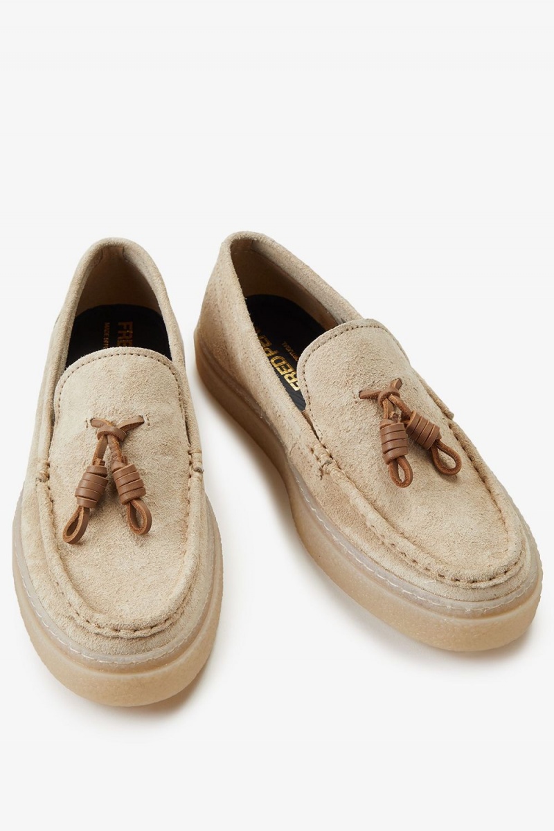 Fred Perry Dawson Tassel Men's Loafers Oatmeal | GZJFW1790