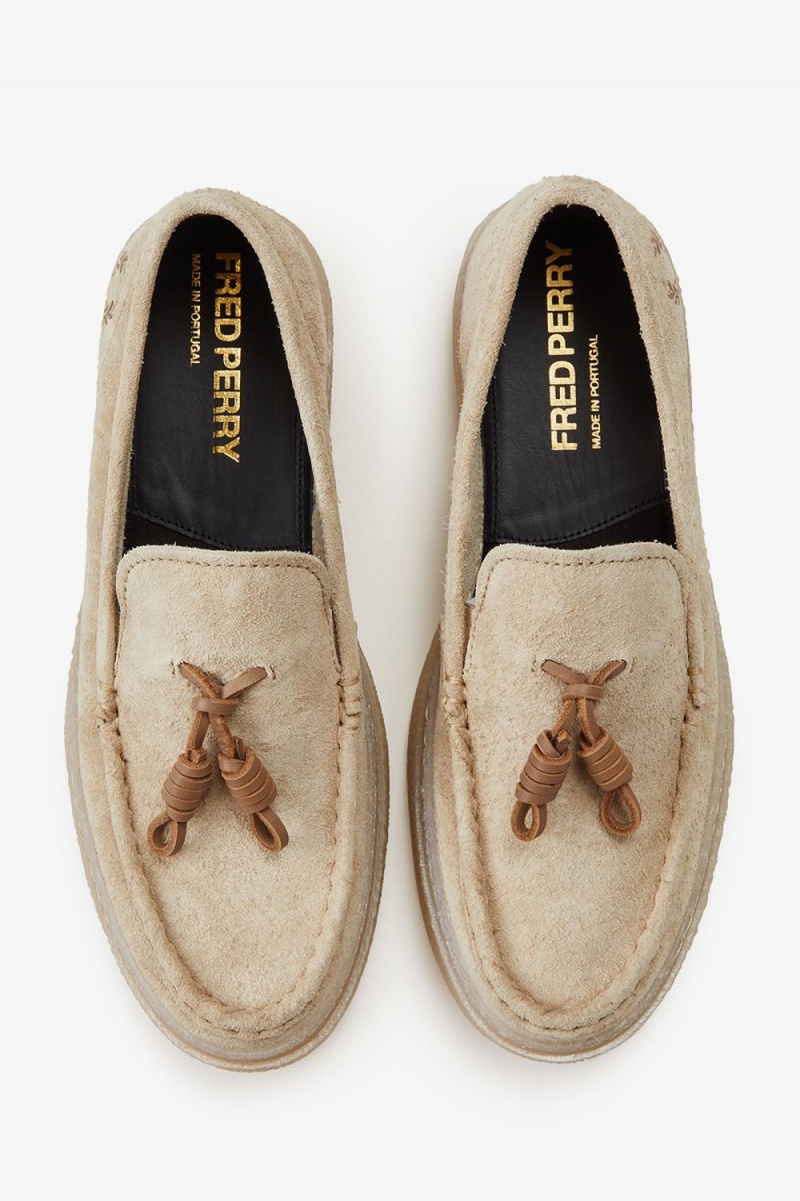 Fred Perry Dawson Tassel Men's Loafers Oatmeal | GZJFW1790