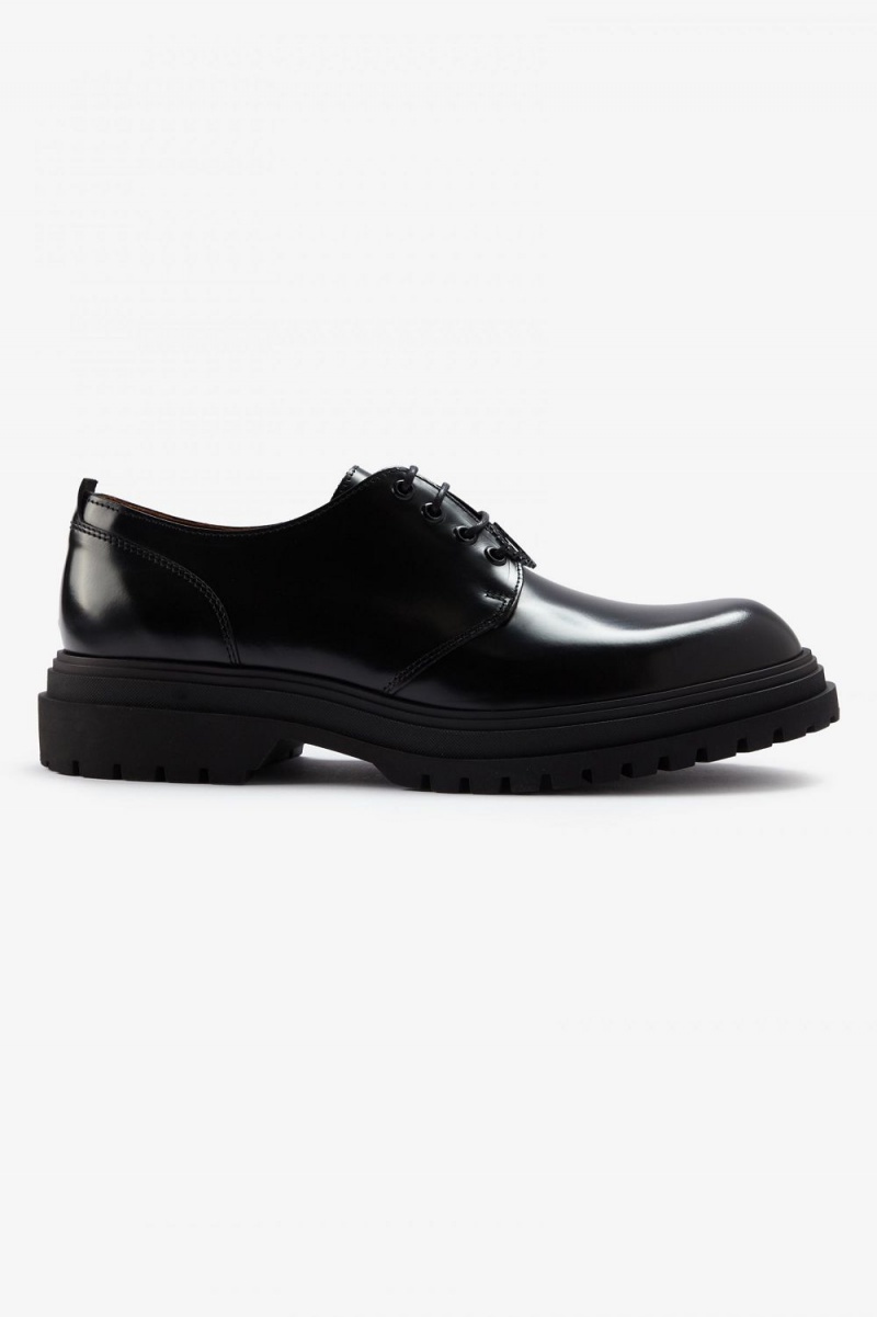 Fred Perry Derby Women\'s Loafers Black | SIOYW6138