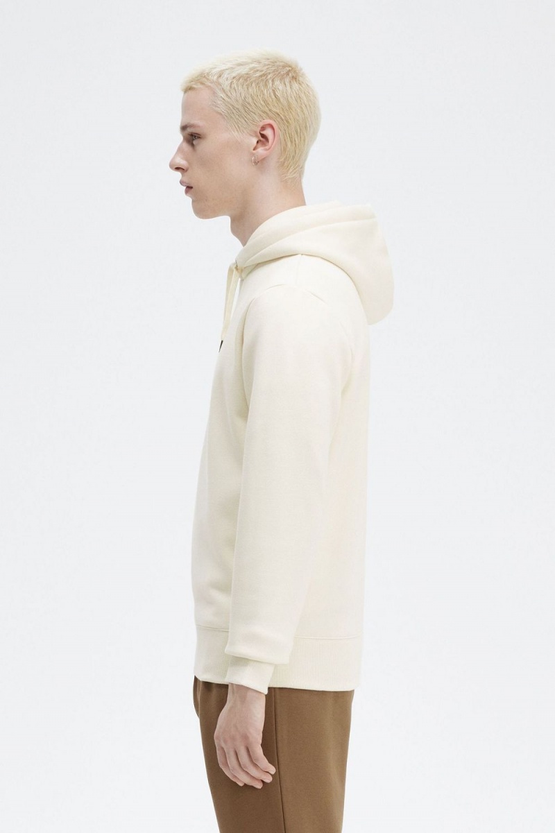 Fred Perry Embroidered Hooded Men's Sweatshirts Beige | ICTMO4237