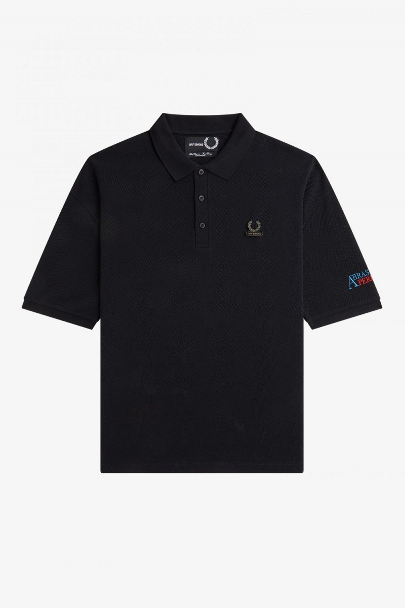 Fred Perry Embroidered Men's Polo Shirt Black | CTGMK2965