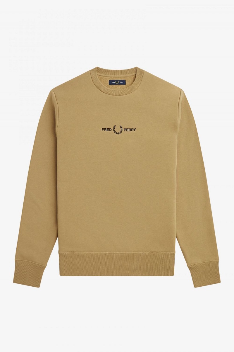 Fred Perry Embroidered Men's Sweatshirts Green | IQOCD3706