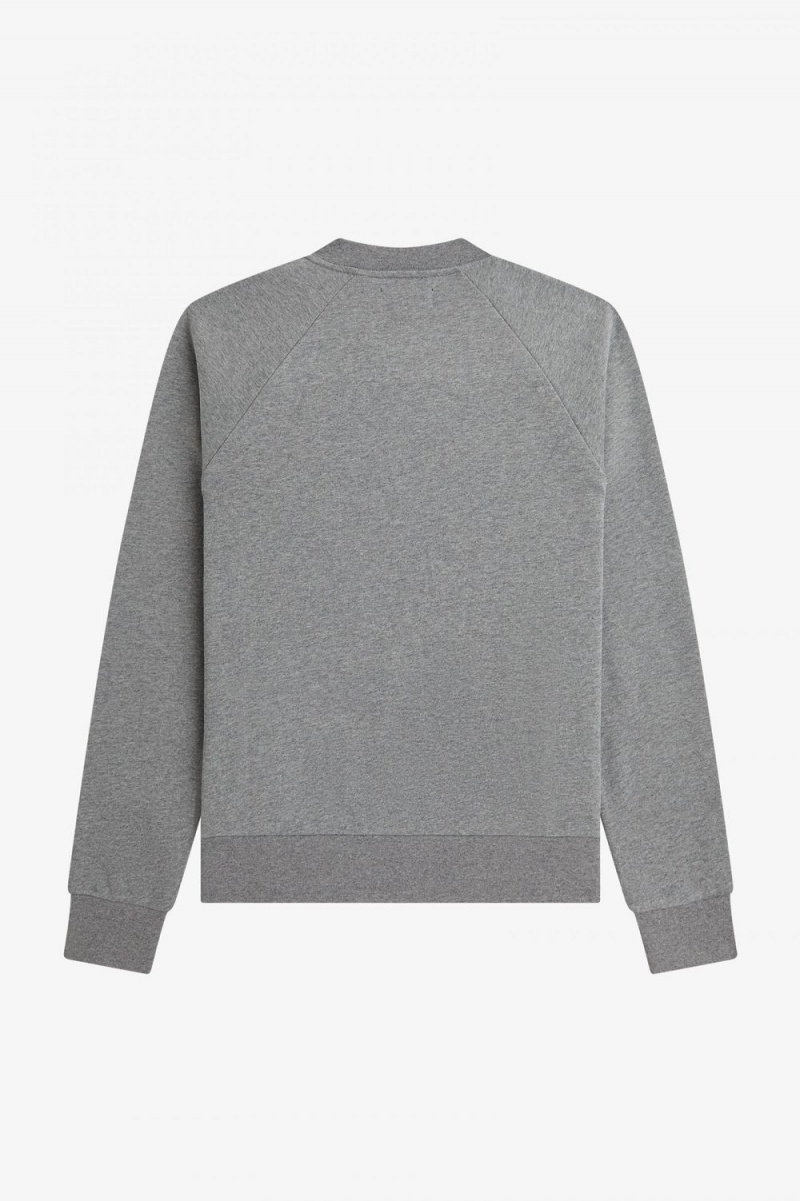 Fred Perry Embroidered Men's Sweatshirts Grey Marl Ash Blue Black | KQWXE7325