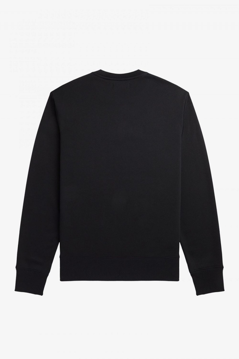 Fred Perry Embroidered Men's Sweatshirts Black | EXBAK2098