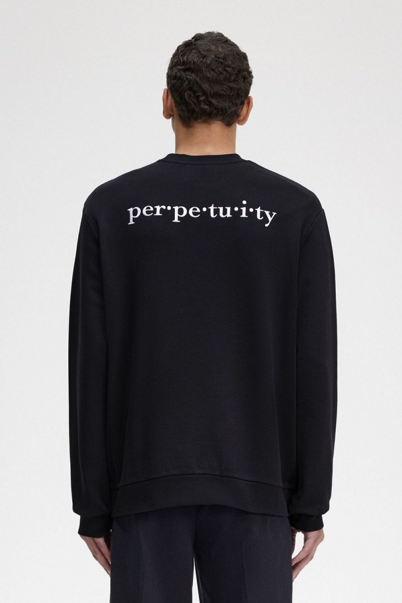 Fred Perry Embroidered Men's Sweatshirts Black | GDUKA8649