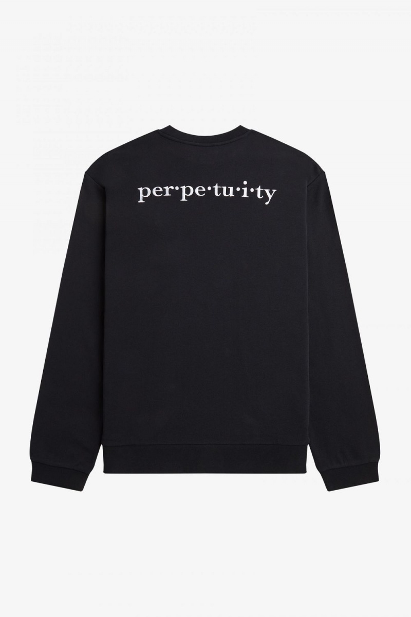 Fred Perry Embroidered Men's Sweatshirts Black | GDUKA8649