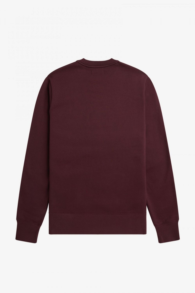 Fred Perry Embroidered Men's Sweatshirts Oxblood | WHYEU4318