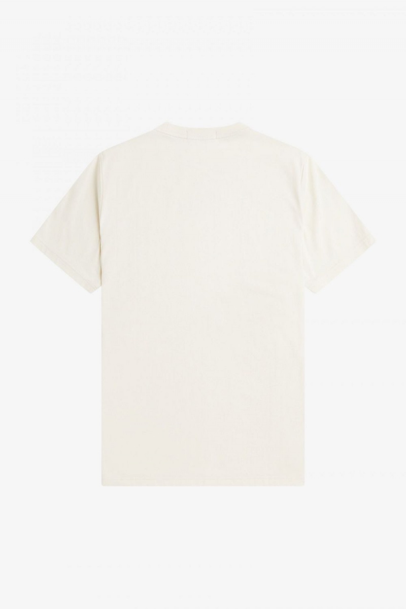 Fred Perry Embroidered Men's T-Shirt Beige | XLVNC3456