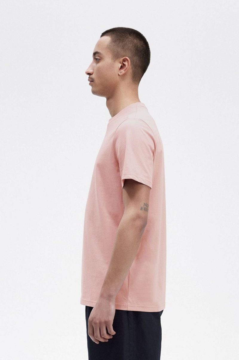 Fred Perry Embroidered Men's T-Shirt Dusty Rose Pink | JVMKX3597