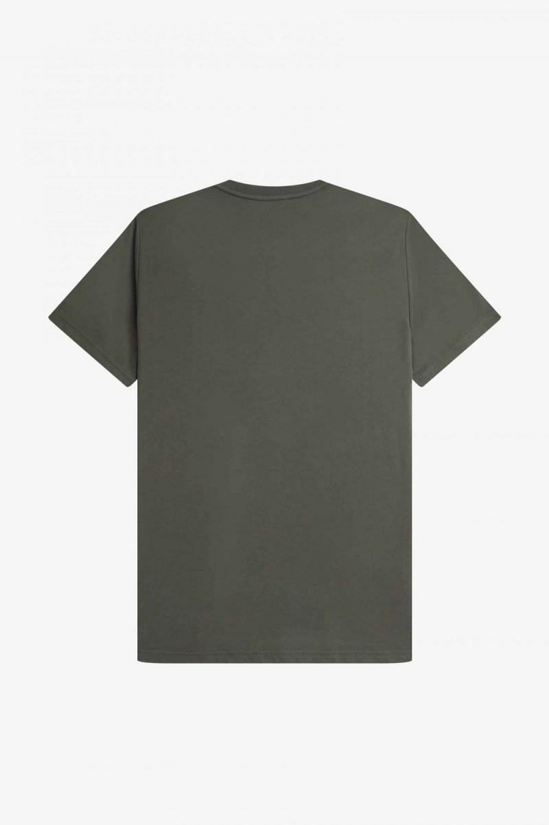 Fred Perry Embroidered Men's T-Shirt Field Green | IOPBY1930