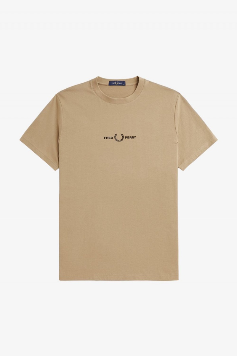 Fred Perry Embroidered Men's T-Shirt Green | RIZOW5930