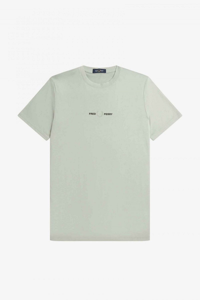 Fred Perry Embroidered Men's T-Shirt Grey | DWAMX4210