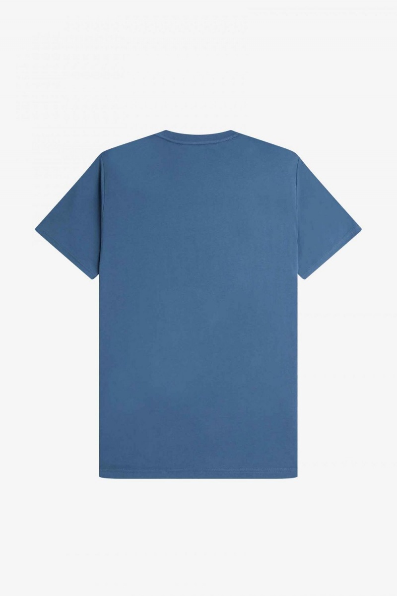 Fred Perry Embroidered Men's T-Shirt Midnight Blue | QCHYJ9867