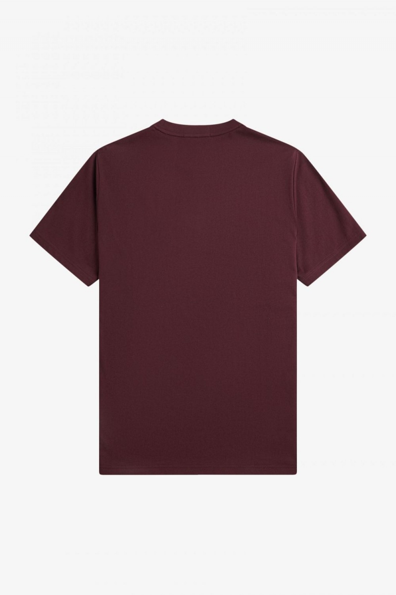 Fred Perry Embroidered Men's T-Shirt Oxblood | YGWQU0587