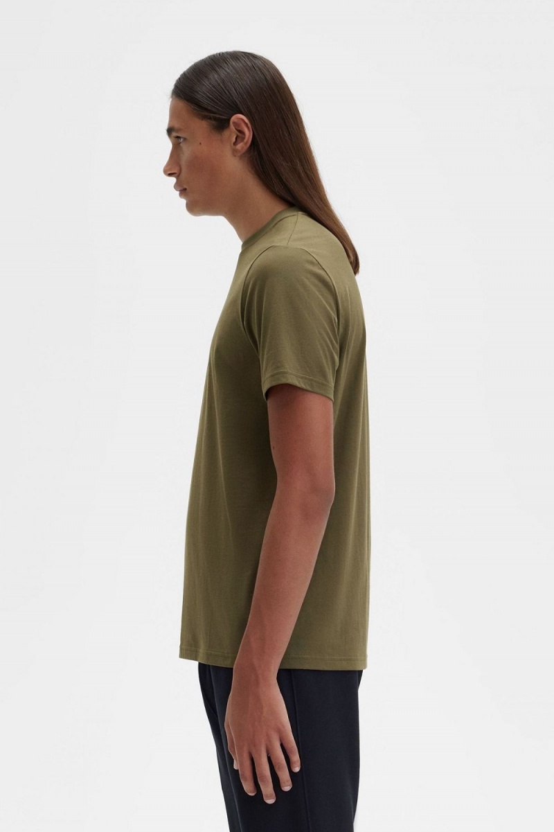 Fred Perry Embroidered Men's T-Shirt Uniform Green | TNVJK6245