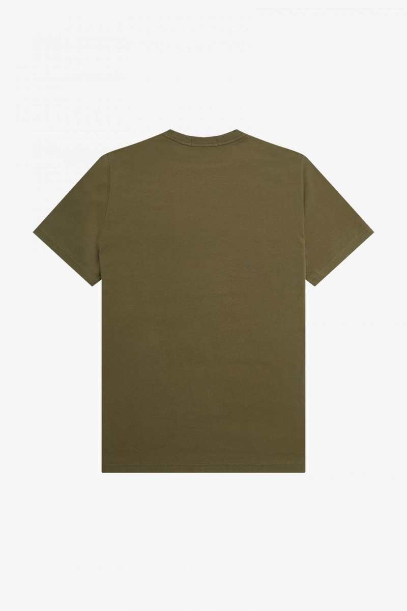 Fred Perry Embroidered Men's T-Shirt Uniform Green | TNVJK6245