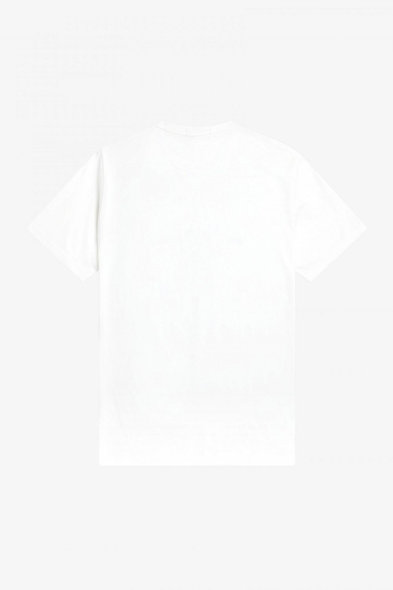 Fred Perry Embroidered Men's T-Shirt White | UODEJ4026