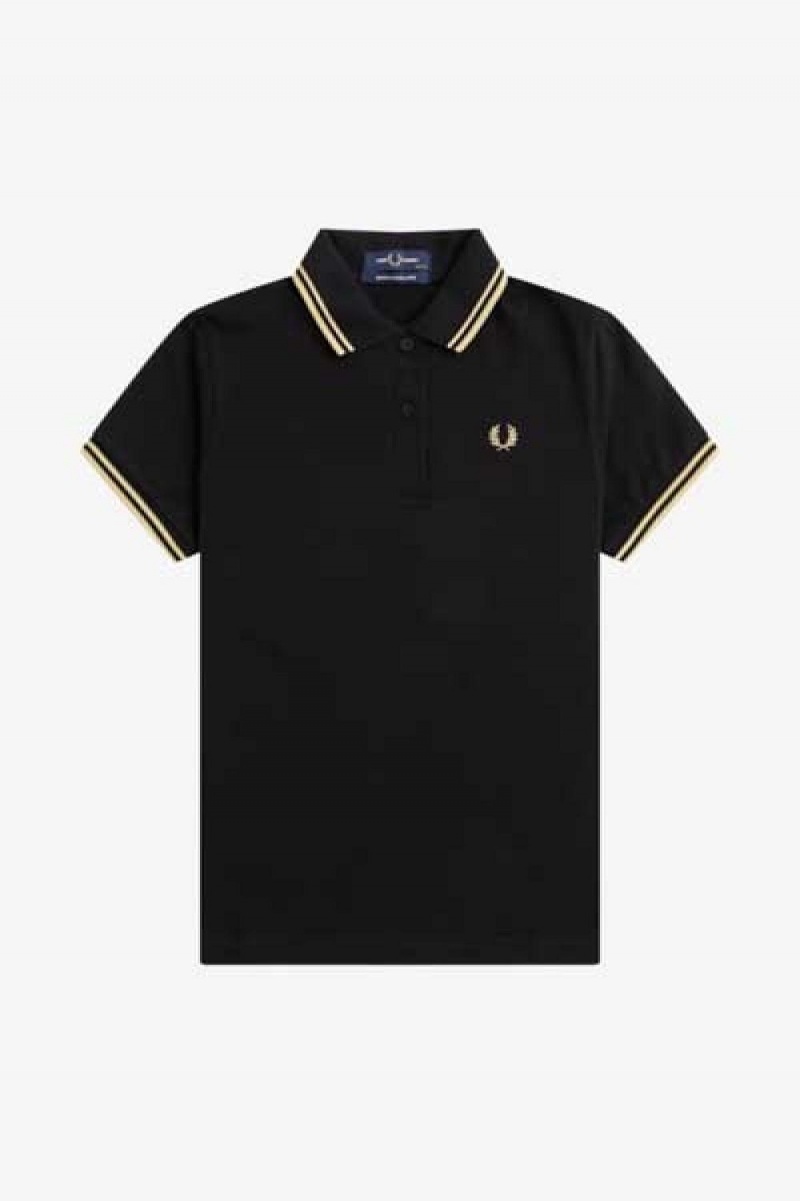 Fred Perry G12 Women's Shirt Black Champagne | UIZGX2768