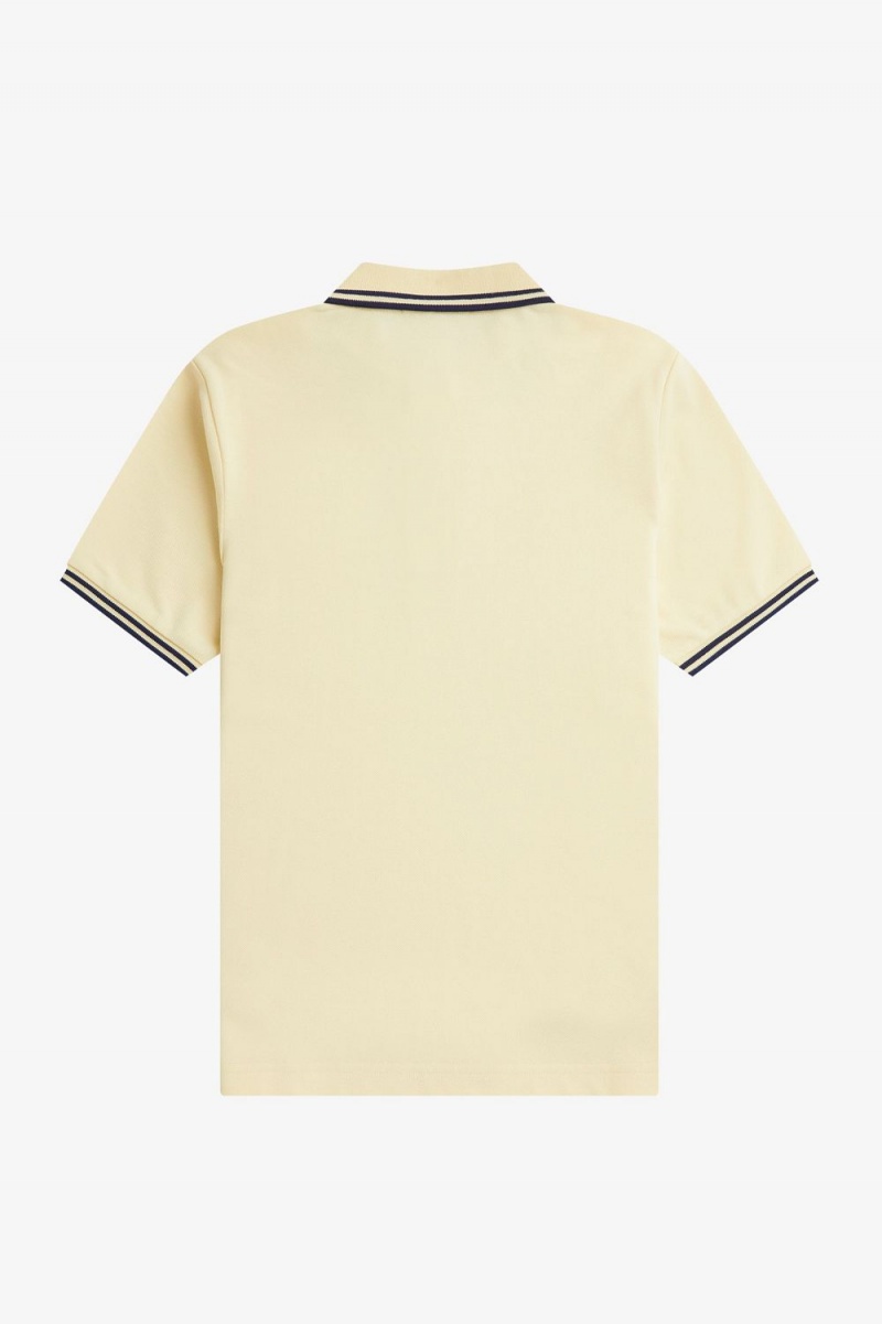 Fred Perry G3600 Women's Shirt Aqua Cream French Navy | DTPZV8342