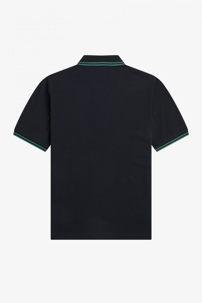 Fred Perry G3600 Women's Shirt Black Deep Mint Deep Mint | LETRY3750