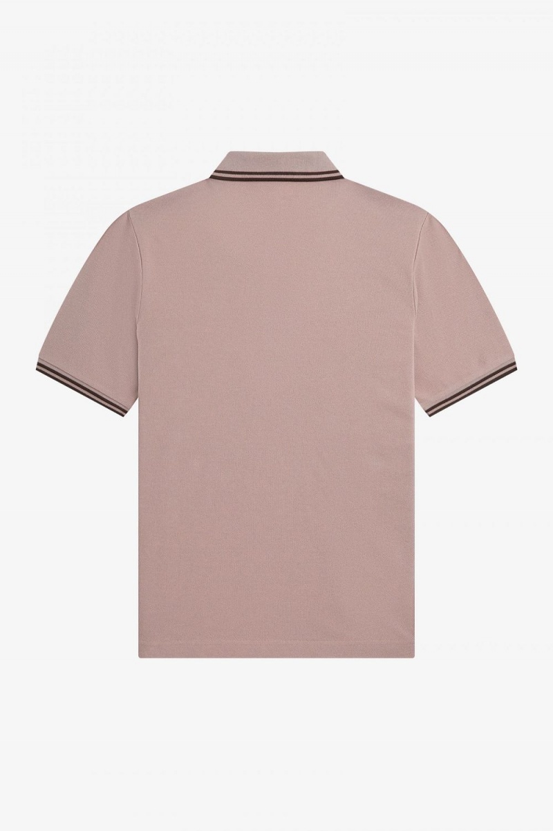 Fred Perry G3600 Women's Shirt Dark Pink Burnt Tobacco | LEYKP8341