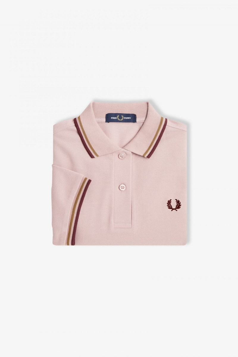 Fred Perry G3600 Women's Shirt Dusty Rose Pink Brown Oxblood | PRAFC2415