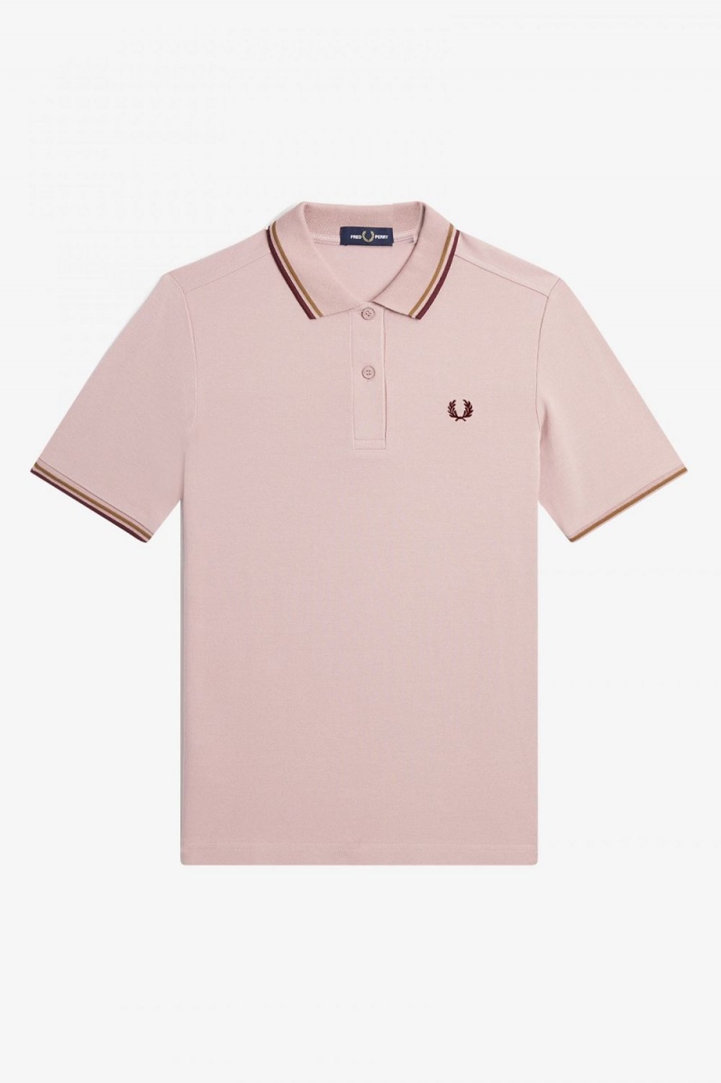 Fred Perry G3600 Women's Shirt Dusty Rose Pink Brown Oxblood | PRAFC2415