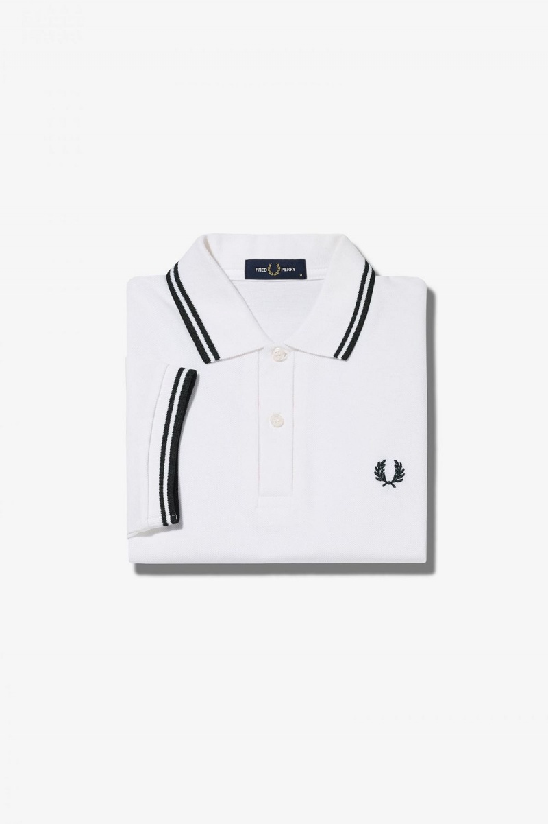 Fred Perry G3600 Women's Shirt White Black | VHKGX2908