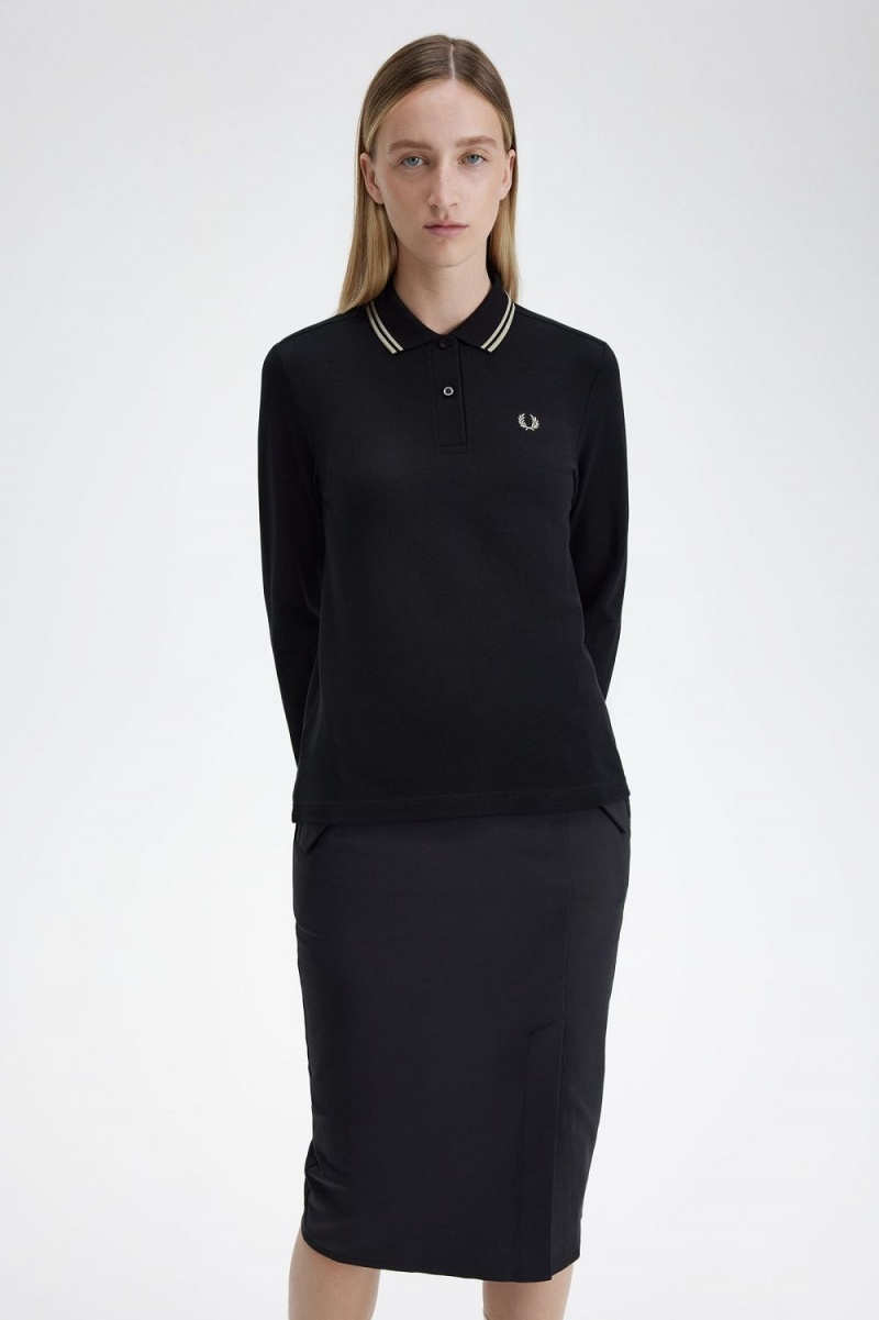 Fred Perry G3636 Women's Shirt Black Warm Grey | DAHWK5672