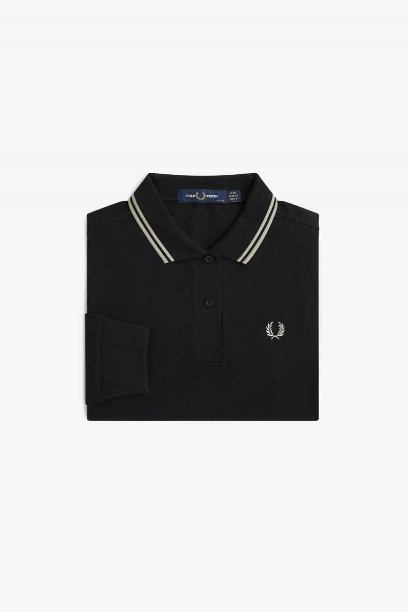 Fred Perry G3636 Women's Shirt Black Warm Grey | DAHWK5672