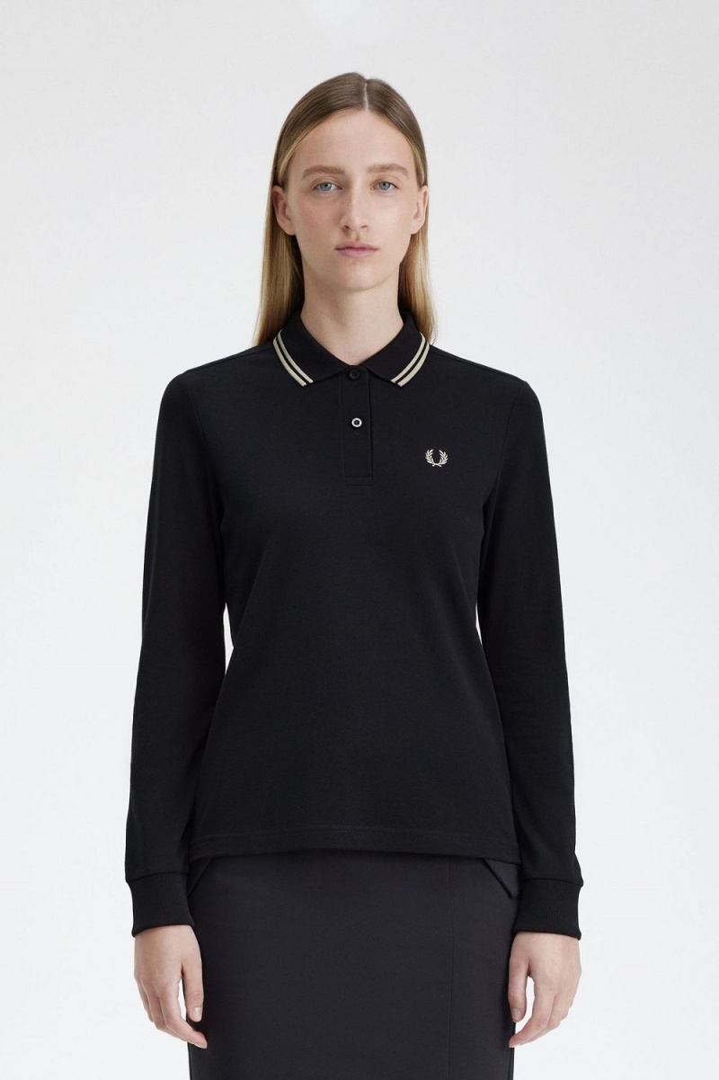 Fred Perry G3636 Women\'s Shirt Black Warm Grey | DAHWK5672