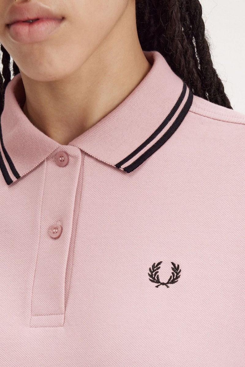 Fred Perry G3636 Women's Shirt Dusty Rose Pink Black | GXOEA8953