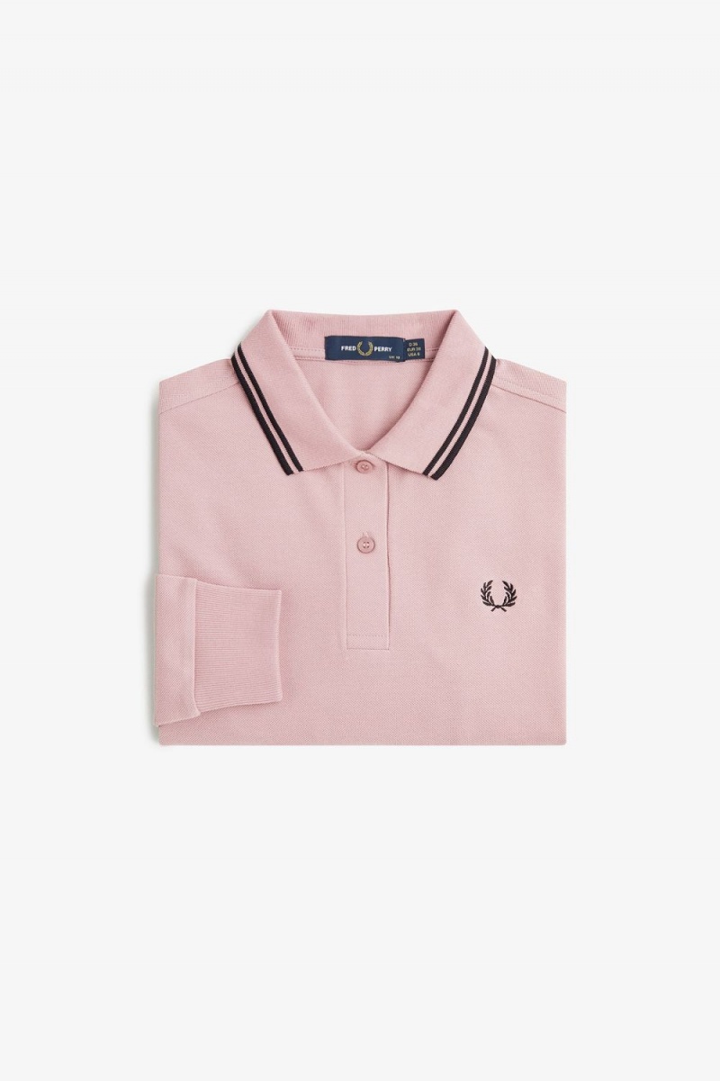 Fred Perry G3636 Women's Shirt Dusty Rose Pink Black | GXOEA8953