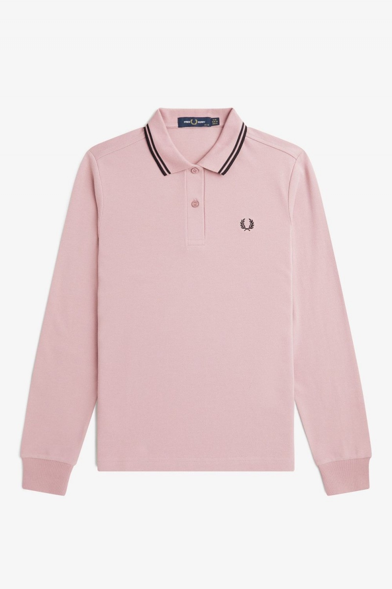 Fred Perry G3636 Women's Shirt Dusty Rose Pink Black | GXOEA8953