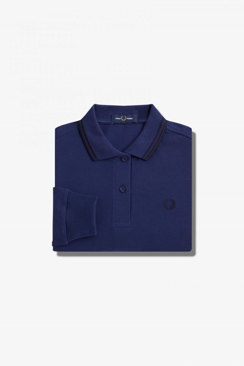 Fred Perry G3636 Women's Shirt French Navy Black | RBGTH6031