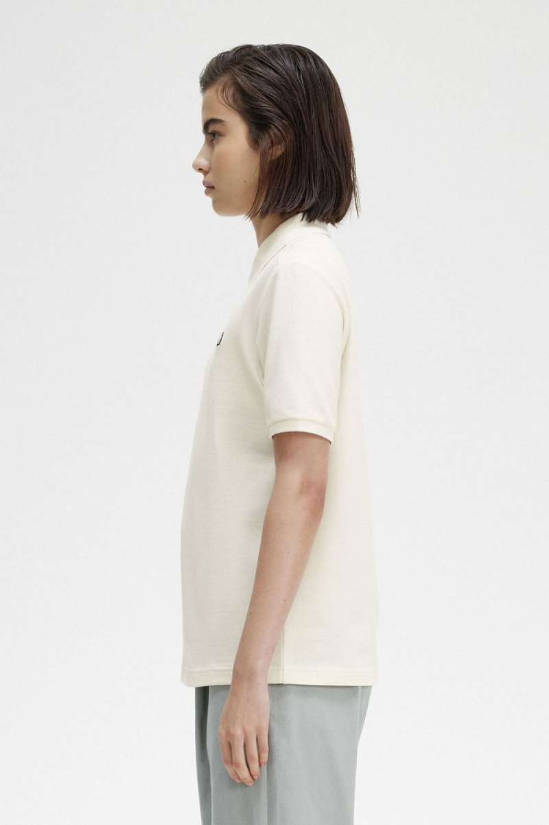 Fred Perry G6000 Women's Shirt Beige Black | TEYCU1459