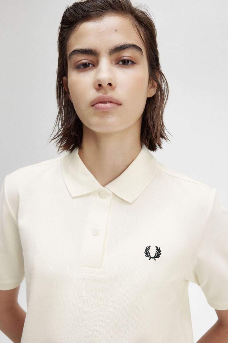 Fred Perry G6000 Women's Shirt Beige Black | TEYCU1459